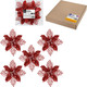 Миниатюра изображения товара Набор елочных игрушек Золотая сказка Цветок с клипсой / 592605 (5шт, красный)
