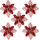 Миниатюра изображения товара Набор елочных игрушек Золотая сказка Цветок с клипсой / 592605 (5шт, красный)