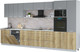 Миниатюра изображения товара Кухонный гарнитур Интерлиния Мила Лайт 4.0-ПМ1 (серебро/дуб золотой/серый каспий)