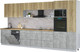 Миниатюра изображения товара Кухонный гарнитур Интерлиния Мила Лайт 4.0-ПМ1  (дуб золотой/бетон/дуб бунратти)