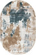 Миниатюра изображения товара Ковер Radjab Carpet Бьянка Овал D009A / 12627 (2.4x3.4, Cream Shirink/Blue Fdy)