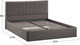 Миниатюра изображения товара Двуспальная кровать ТриЯ Пандора с ПМ 160x200 Тип 1  (микровелюр Jercy Stone)