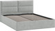 Миниатюра изображения товара Полуторная кровать ТриЯ Глосс универсальная с ПМ Тип 1 140x200 и заглушиной  (микровелюр Jercy Silver)