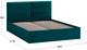 Миниатюра изображения товара Двуспальная кровать ТриЯ Глосс универсальная с ПМ Тип 1 180x200 и заглушиной  (велюр Confetti Izumrud)