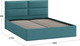 Миниатюра изображения товара Двуспальная кровать ТриЯ Глосс универсальная с ПМ Тип 1 180x200 и заглушиной  (микровелюр Wellmart Indigo)