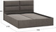 Миниатюра изображения товара Двуспальная кровать ТриЯ Глосс универсальная с ПМ Тип 1 180x200 и заглушиной  (микровелюр Wellmart Latte)