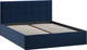 Миниатюра изображения товара Двуспальная кровать ТриЯ Джоли универсальная с ПМ Тип 1 180x200 и заглушиной (микровелюр Wellmart Blue)