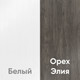 Миниатюра изображения товара Комод Кортекс-мебель Бари 60 3ш (белый/белый/орех элия)
