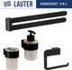 Миниатюра изображения товара Набор аксессуаров для ванной и туалета Lauter 21TS3019 + 21TS3021 + 21TS3015 + 21TS3004 (Matt Black, 4 предмета)