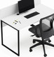 Миниатюра изображения товара Письменный стол Crafto Тор с экраном 04 138x70x75 (белый/черный)