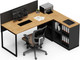 Миниатюра изображения товара Письменный стол Crafto Тор Хлоя с тумбой 03 178x140x75 (графит/дуб)