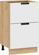 Миниатюра изображения товара Шкаф-стол кухонный ТриЯ Гренада 1Н5Я2 с двумя ящиками (дуб крафт золотой/холст белый)