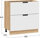 Миниатюра изображения товара Шкаф-стол кухонный ТриЯ Гренада 1Н8Я2 с двумя ящиками (дуб крафт золотой/холст белый)