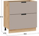Миниатюра изображения товара Шкаф-стол кухонный ТриЯ Гренада 1Н8Я2 с двумя ящиками (дуб крафт золотой/холст латте)