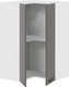 Миниатюра изображения товара Шкаф навесной для кухни ТриЯ Тиана 1ВВ6УП угловой прямой (белый/асфальт супермат)