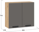 Миниатюра изображения товара Шкаф навесной для кухни ТриЯ Тиана 1ВВ8 с двумя дверьми (дуб крафт золотой/асфальт супермат)
