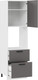 Миниатюра изображения товара Шкаф-пенал кухонный ТриЯ Тиана 1П6Я2 с одной дверью и двумя ящиками (белый/асфальт супермат)