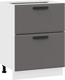 Миниатюра изображения товара Шкаф-стол кухонный ТриЯ Тиана 1Н8Я2 с двумя ящиками (белый/асфальт супермат)