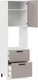 Миниатюра изображения товара Шкаф-пенал кухонный ТриЯ Тиана 1П6Я2 с одной дверью и двумя ящиками (белый/мокко супермат)