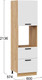 Миниатюра изображения товара Шкаф-пенал кухонный ТриЯ Тиана 1П6Я2 с одной дверью и двумя ящиками (дуб крафт золотой/белый супермат)