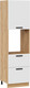 Миниатюра изображения товара Шкаф-пенал кухонный ТриЯ Тиана 1П6Я2 с одной дверью и двумя ящиками (дуб крафт золотой/белый супермат)