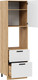 Миниатюра изображения товара Шкаф-пенал кухонный ТриЯ Тиана 1П6Я2 с одной дверью и двумя ящиками (дуб крафт золотой/белый супермат)