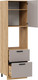 Миниатюра изображения товара Шкаф-пенал кухонный ТриЯ Тиана 1П6Я2 с одной дверью и двумя ящиками (дуб крафт золотой/мокко супермат)