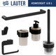 Миниатюра изображения товара Набор аксессуаров для ванной и туалета Lauter 21TS3019 + 21TS3021 + 21TS3011 + 21TS3015 + 21TS3006 + 21TS3023 (Matt Black, 6 предметов)