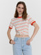 Миниатюра изображения товара Футболка Mark Formelle 112936 (р.164/170-84-90, полоска на светло-молочном/589-D вышивка)