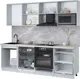 Миниатюра изображения товара Кухонный гарнитур Interline Мила Лайт 2.4-ПМ2 (белый платинум/белый платинум/дуб бунратти)