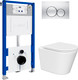 Миниатюра изображения товара Инсталляция с подвесным унитазом Lauter Longer 21901001 + кнопка 219703E