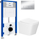 Миниатюра изображения товара Инсталляция с подвесным унитазом Lauter Square 21901001 + кнопка 219703HD (скрытое крепление)