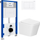 Миниатюра изображения товара Инсталляция с подвесным унитазом Lauter Square 21901001 + кнопка 219702J (скрытое крепление)