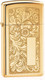 Миниатюра изображения товара Зажигалка Zippo Slim Venetian / 1652B (золото, с топливом Zippo 3141 125мл)