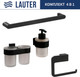 Миниатюра изображения товара Набор аксессуаров для ванной и туалета Lauter 21TS3017 + 21TS3021 + 21TS3015 + 21TS3006 (Matt Black, 4 предмета)