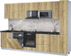 Миниатюра изображения товара Кухонный гарнитур Интерлиния Мила Лайт 3.1-ПМ2 (дуб золотой/дуб золотой/кастилло темный)