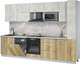 Миниатюра изображения товара Кухонный гарнитур Интерлиния Мила Лайт 3.1-ПМ2 (бетон лайт/дуб золотой/опал светлый)