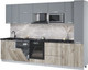 Миниатюра изображения товара Кухонный гарнитур Интерлиния Мила Лайт 3.1-ПМ2 (серебро/дуб серый/кастилло темный)