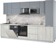 Миниатюра изображения товара Кухонный гарнитур Интерлиния Мила Лайт 3.2-ПМ2 (серебро/дуб белый/опал светлый)