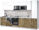 Миниатюра изображения товара Кухонный гарнитур Интерлиния Мила Лайт 3.3-ПМ2 (белый платинум/дуб веллингтон/белый гранит)
