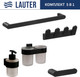 Миниатюра изображения товара Набор аксессуаров для ванной и туалета Lauter 21TS3017 + 21TS3021 + 21TS3009 + 21TS3013 + 21TS3006 (Matt Black, 5 предметов)