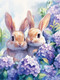 Миниатюра изображения товара Набор алмазной вышивки Феникс+ Зайчики в гортензиях / 71377