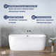 Миниатюра изображения товара Ванна акриловая Lauter Imperia 170x75 / 21080075 (с ножками, лицевым экраном и сифоном 21Y11020 хром)