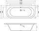 Миниатюра изображения товара Ванна акриловая Lauter Imperia 170x75 / 21080075 (с каркасом, лицевым экраном и сифоном 21Y11030 хром)