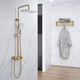 Миниатюра изображения товара Душевая система со смесителем Shevanik S4136G (золотой сатин)