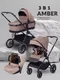 Миниатюра изображения товара Детская универсальная коляска MOWbaby Amber 3 в 1 / MB068 (кофе)