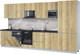 Миниатюра изображения товара Кухонный гарнитур Интерлиния Мила Лайт 3.8-ПМ2 (дуб золотой/дуб золотой/кастилло темный)